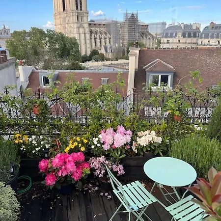 Rooftop Triplex With Garden At Notre Dame Apartment