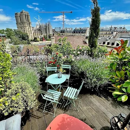 Apartment Rooftop Triplex With Garden At Notre Dame *