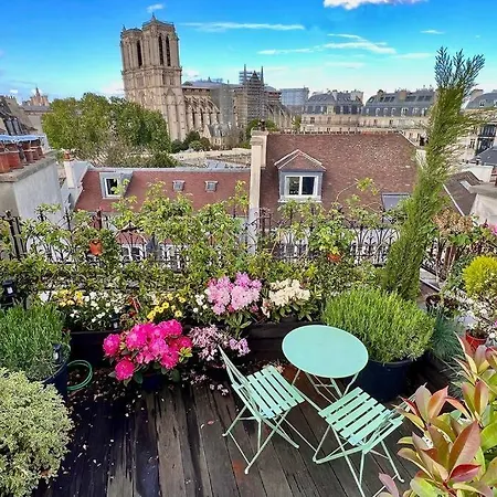 Apartment Rooftop Triplex With Garden At Notre Dame Paris